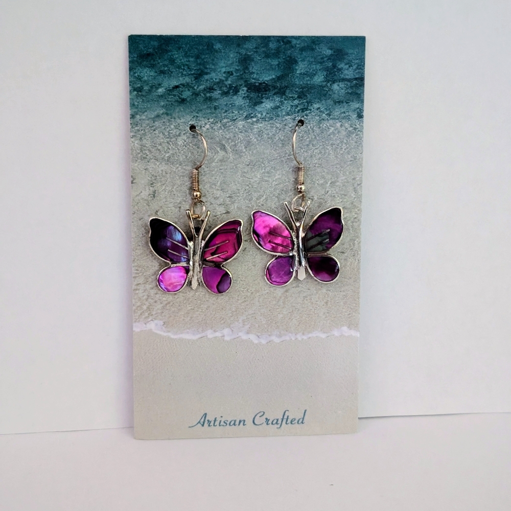 Abalone Shell Butterfly Earrings